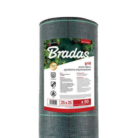Агротканина від бур'янів Bradas GRID 25, GREEN 130 г/м2 0,8х50 м