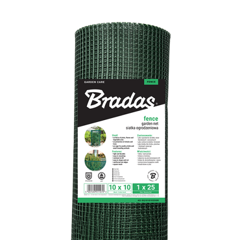 Сітка декоративна зелена для огорожі Bradas 300 г/м² 10х10 мм 1x25м