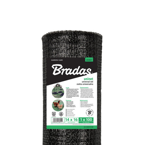 Пластикова сітка для газону від кротів Bradas UNINET 14х16 мм 1,5х100 м