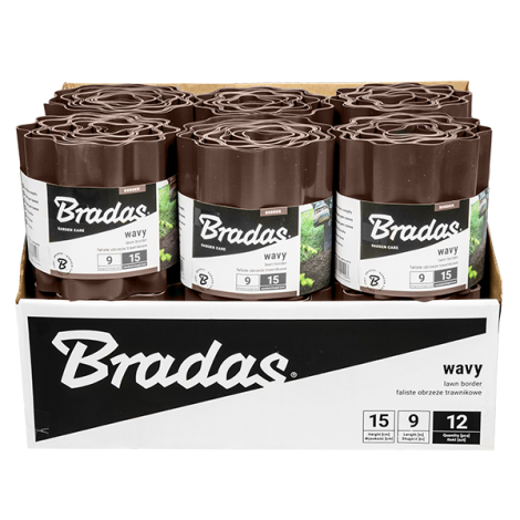 Бордюрна стрічка хвиляста коричнева Bradas 25 см 9 м