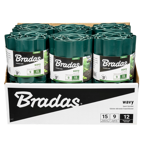 Бордюрна стрічка хвиляста зелена Bradas 10 см 9 м
