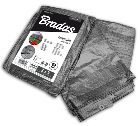 Тент тарпауліновий посилений Bradas GRAY 200 г/м2 15x20 м