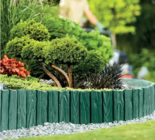 Бордюр садовый палисад зелений Wood Palisade 2,32 м