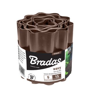 Бордюрная лента волнистая коричневая Bradas 15 см 9 м